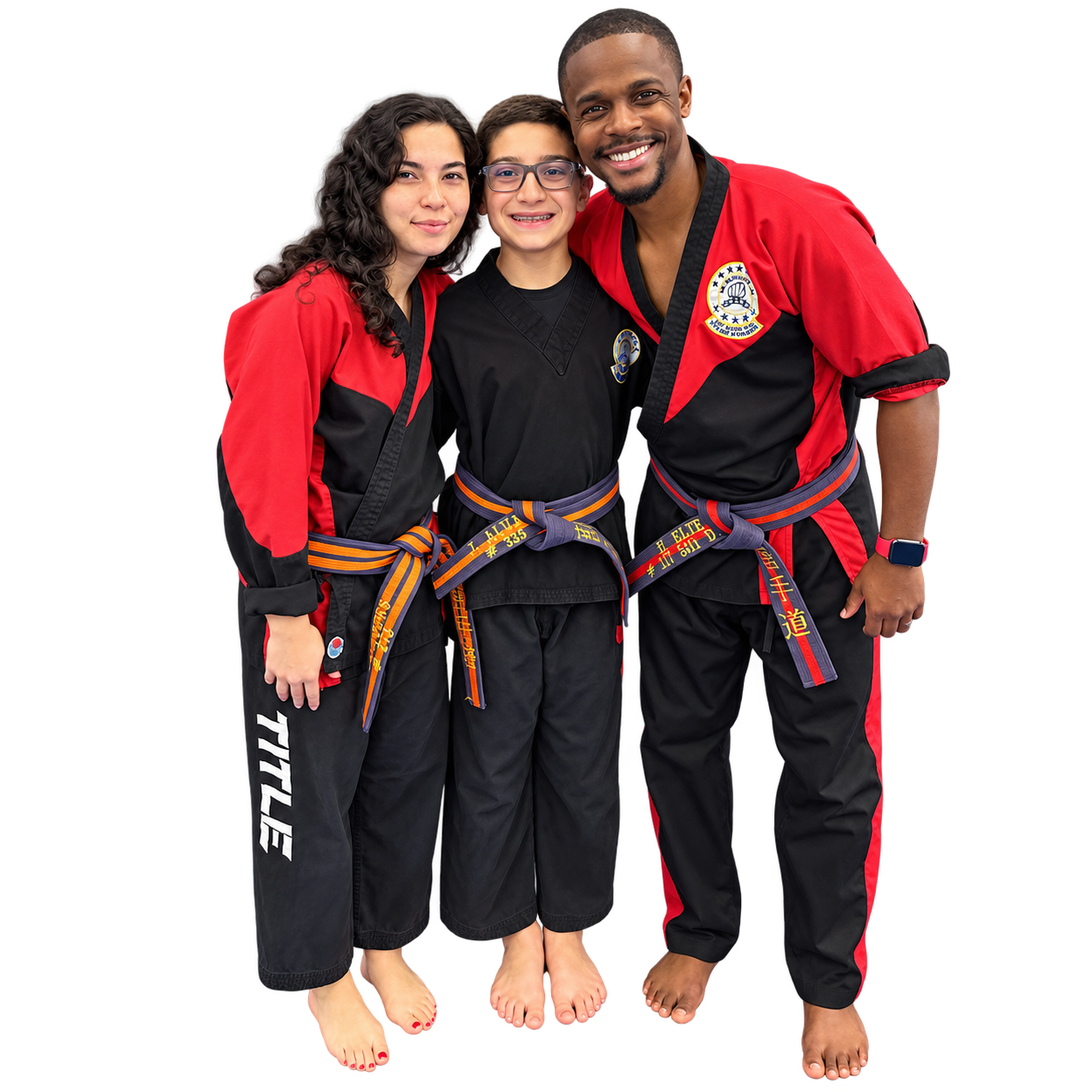 Smiling Martial Arts Trio Sticker